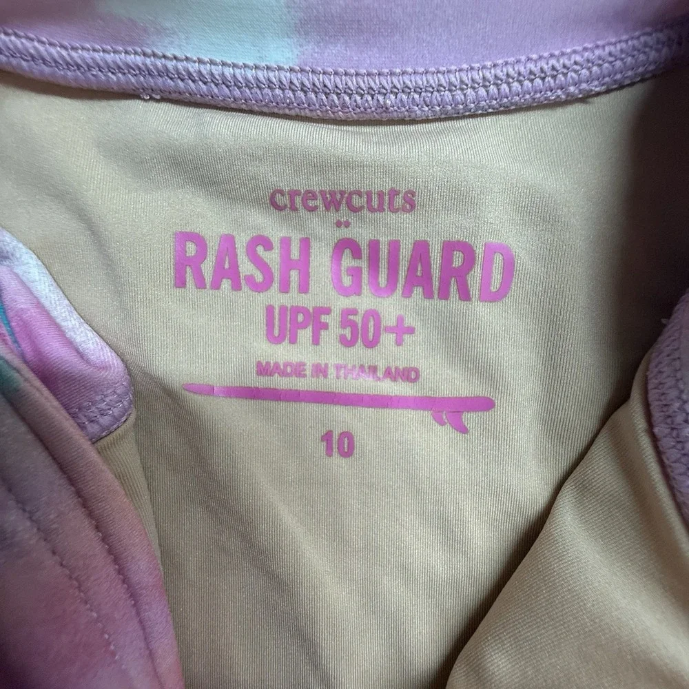 Crewcuts‎ Rash Guard One Piece Girls 10 Tie Dye UPF 50 Swim Surf Suit